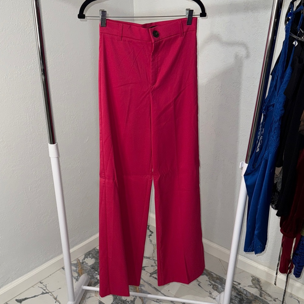 Vibrant Pink Wide-Leg Pants